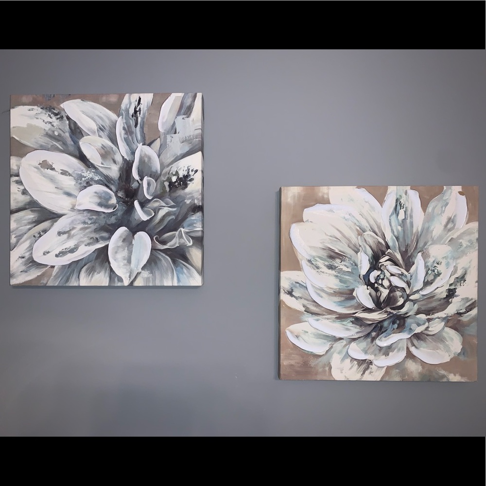 Textured Flower Canvas Set